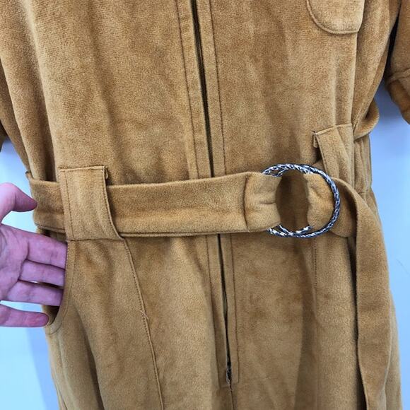 State Maine Vintage goldenrod jumpuit large Velveteen One Piece Wide lapel - Picture 4 of 16